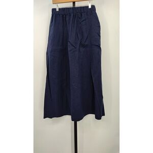 Quince Navy Blue Midi Skirt